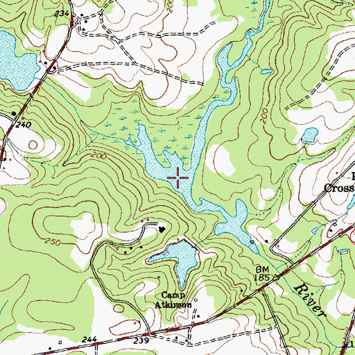 Topographic Map of Cattail Creek, NC