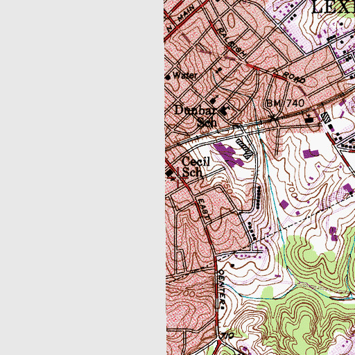 Topographic Map of Cecil School, NC