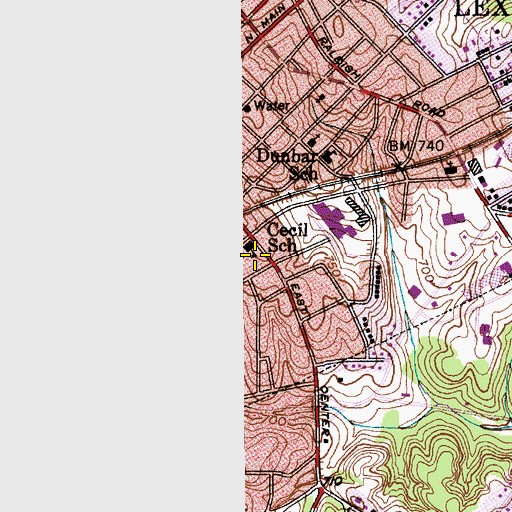 Topographic Map of Cecil School, NC