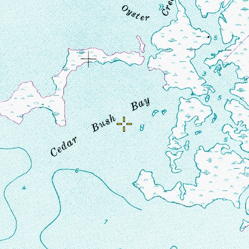 Topographic Map of Cedar Bush Bay, NC