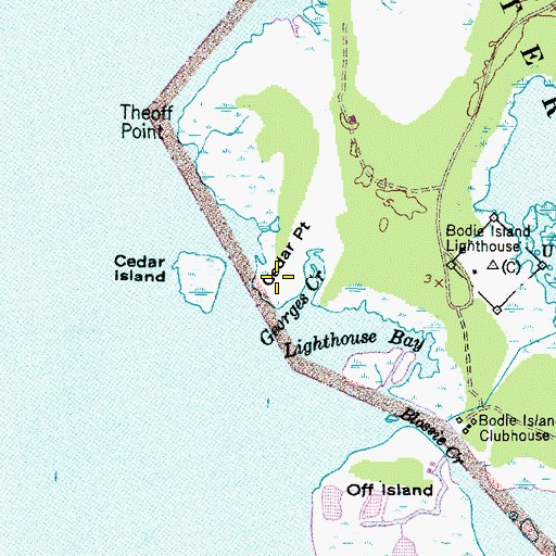 Topographic Map of Cedar Point, NC