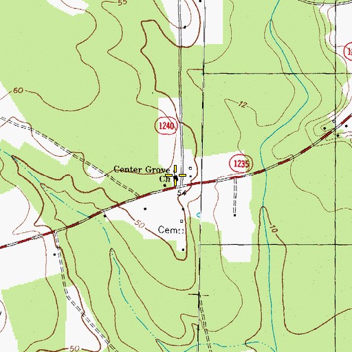 Topographic Map of Center Grove Church, NC