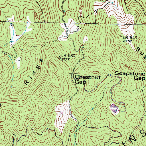 Topographic Map of Chestnut Gap, NC
