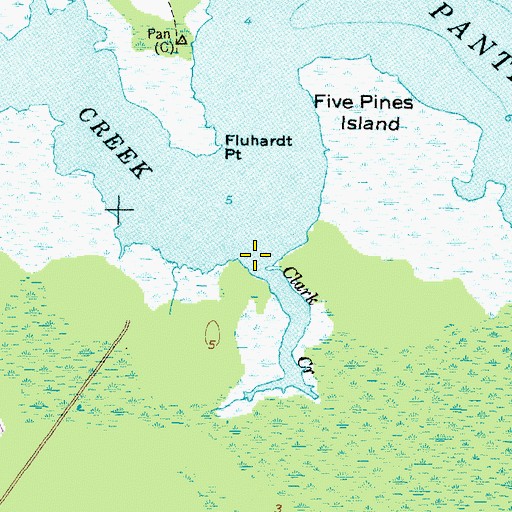 Topographic Map of Clark Creek, NC