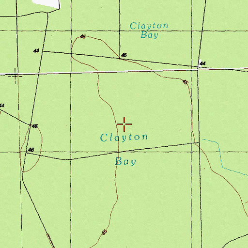 Topographic Map of Clayton Bay, NC