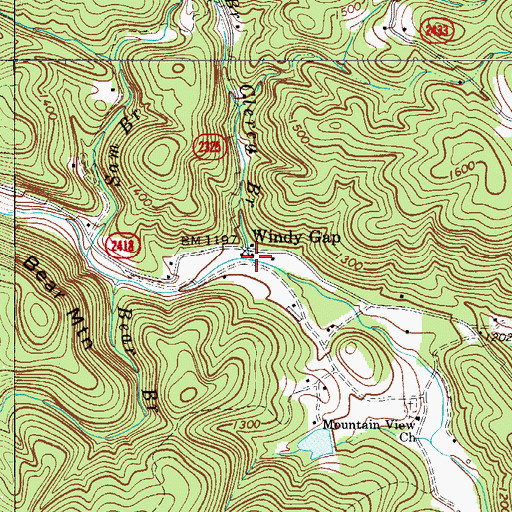 Topographic Map of Clercy Branch, NC