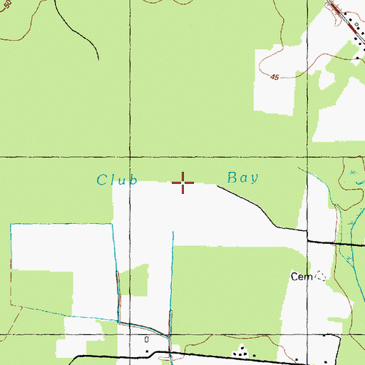 Topographic Map of Club Bay, NC