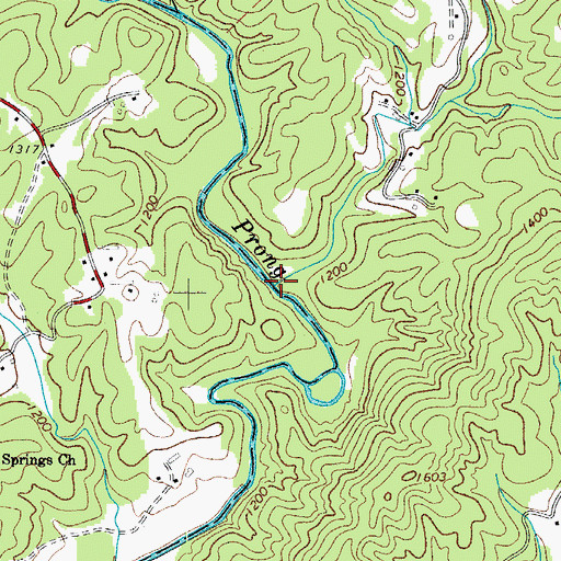 Topographic Map of Coal Creek, NC