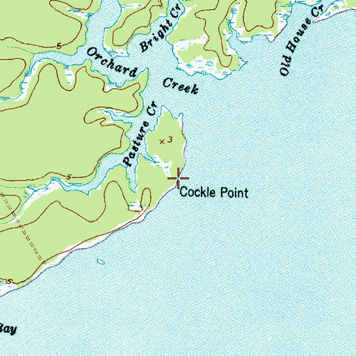 Topographic Map of Cockle Point, NC