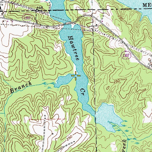 Topographic Map of Coleman Branch, NC