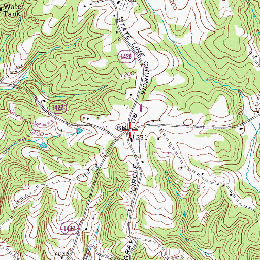 Topographic Map of Collinstown, NC