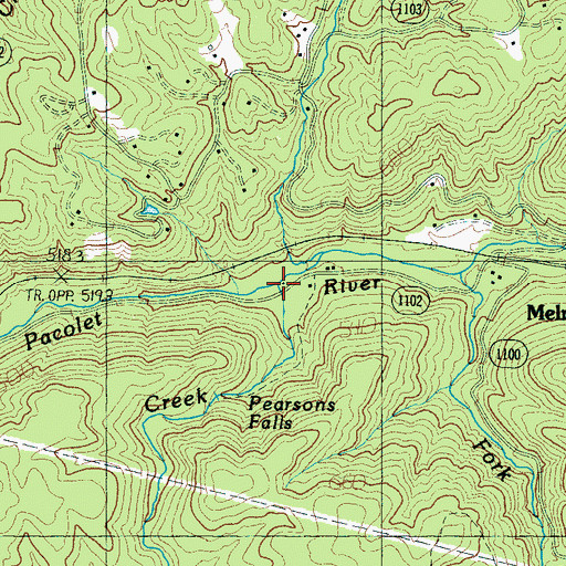 Topographic Map of Colt Creek, NC