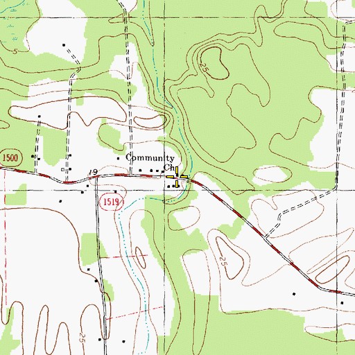 Topographic Map of Community Church, NC