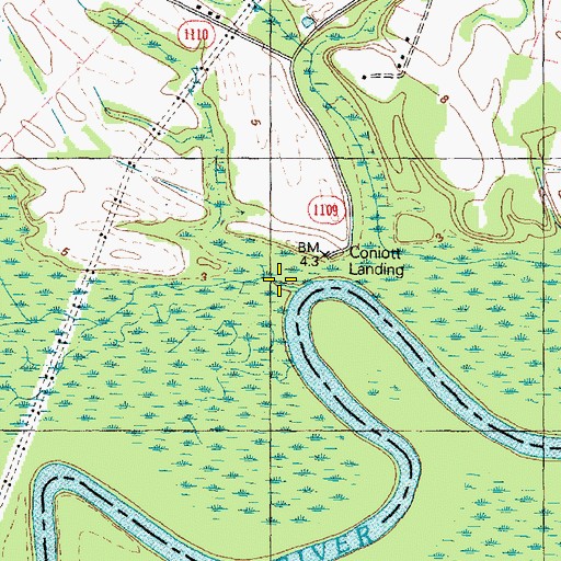 Topographic Map of Coniott Creek, NC