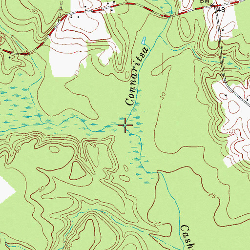 Topographic Map of Connaritsa Swamp, NC