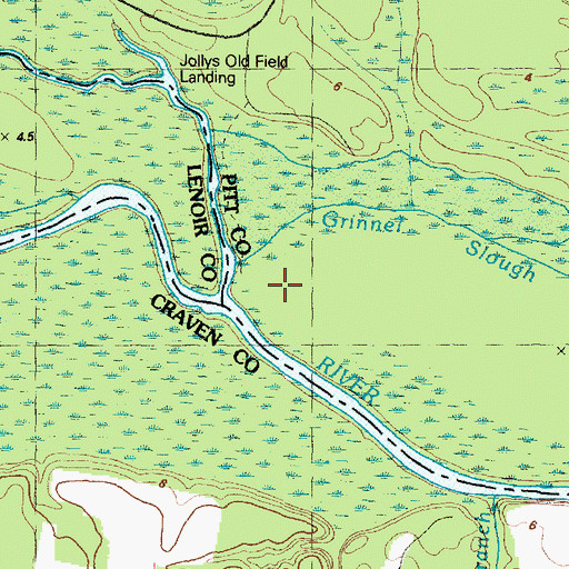 Topographic Map of Contentnea Creek, NC