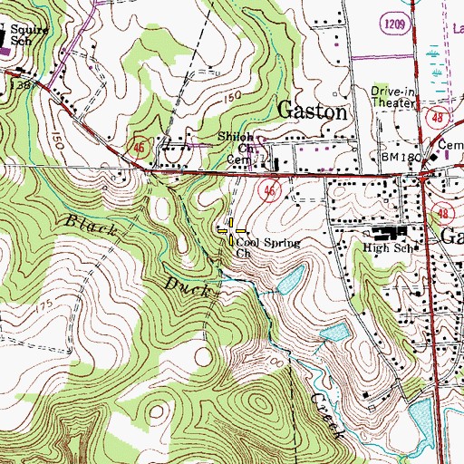 Topographic Map of Cool Spring Church, NC