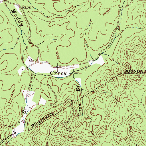 Topographic Map of Cove Branch, NC