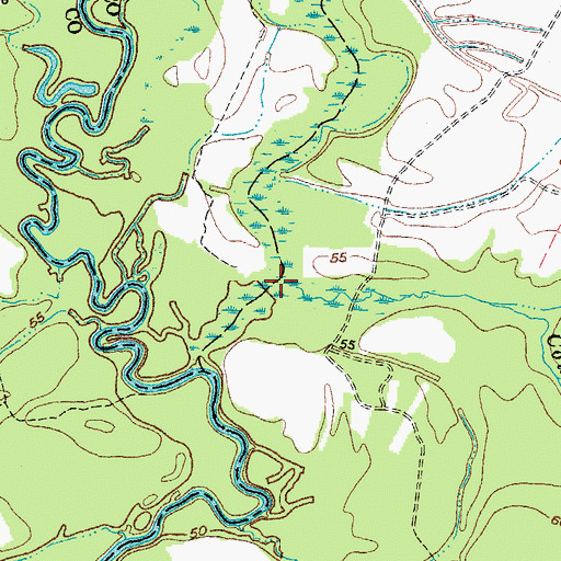 Topographic Map of Cow Haul Swamp, NC