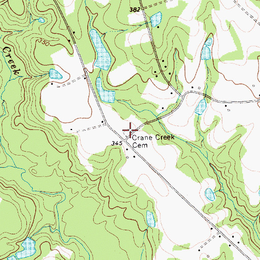 Topographic Map of Crane Creek Cemetery, NC