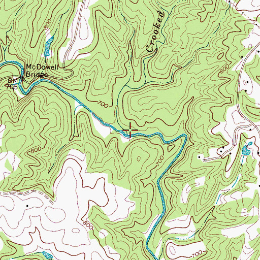 Topographic Map of Crooked Creek, NC