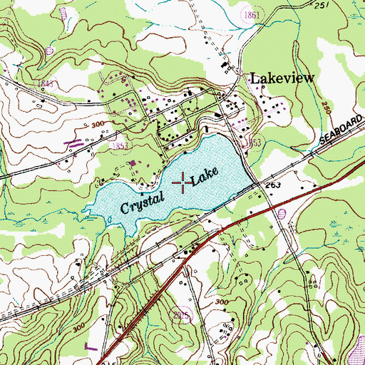 Topographic Map of Crystal Lake, NC