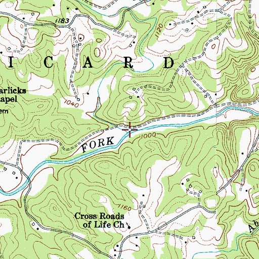 Topographic Map of Cub Creek, NC