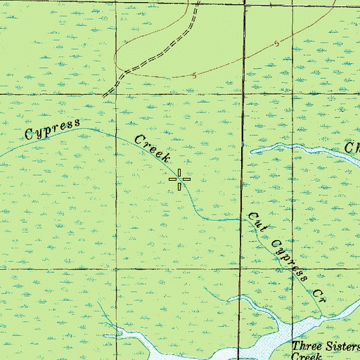 Topographic Map of Cut Cypress Creek, NC