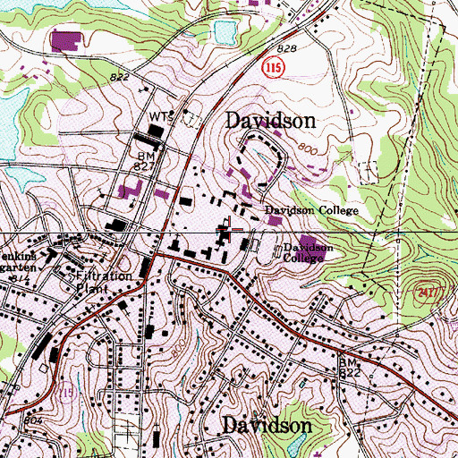 Davidson college essay map image