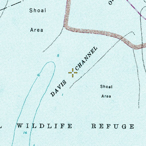 Topographic Map of Davis Channel, NC