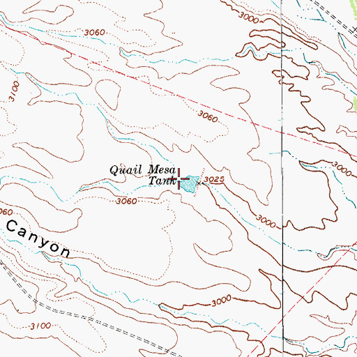 Topographic Map of Quail Mesa Tank, AZ