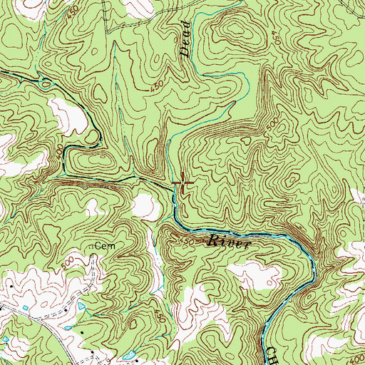 Topographic Map of Dead Pine Creek, SC