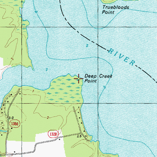 Topographic Map of Deep Creek Point, NC
