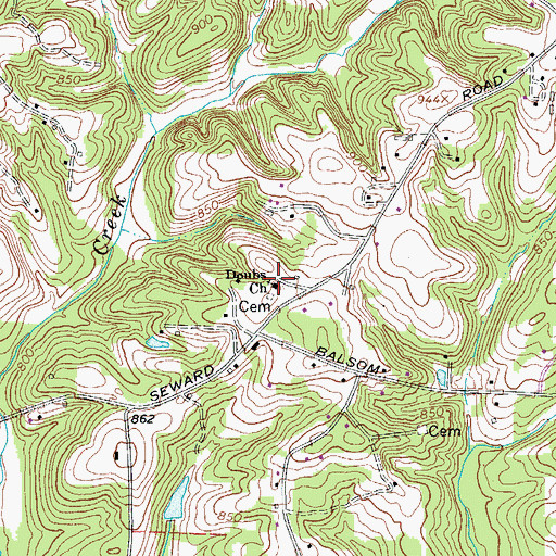 Topographic Map of Doubs Church, NC