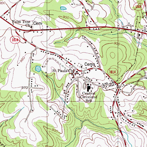 Topographic Map of Douglas School, NC