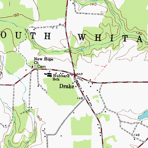 Topographic Map of Drake, NC