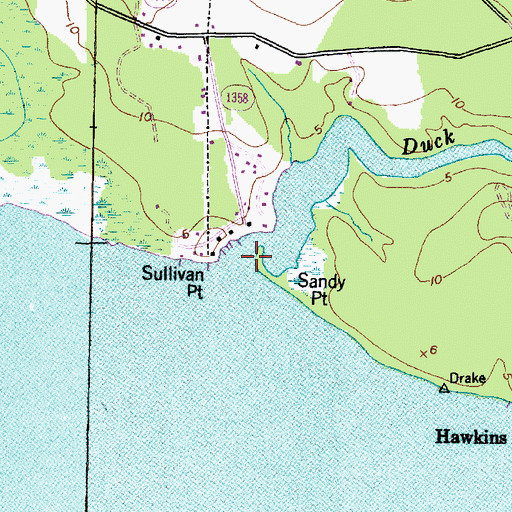 Topographic Map of Duck Creek, NC