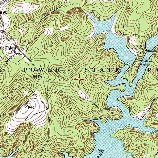 Topographic Map of Duke Powder State Park, NC