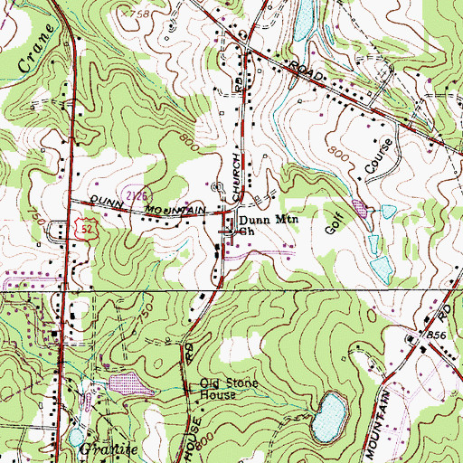 Topographic Map of Dunn Mountain Church, NC