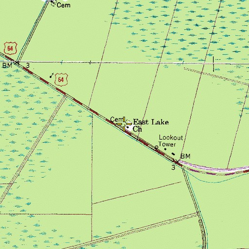 Topographic Map of East Lake Church, NC
