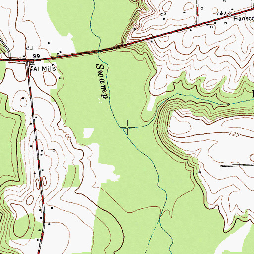 Topographic Map of Edwards Branch, NC