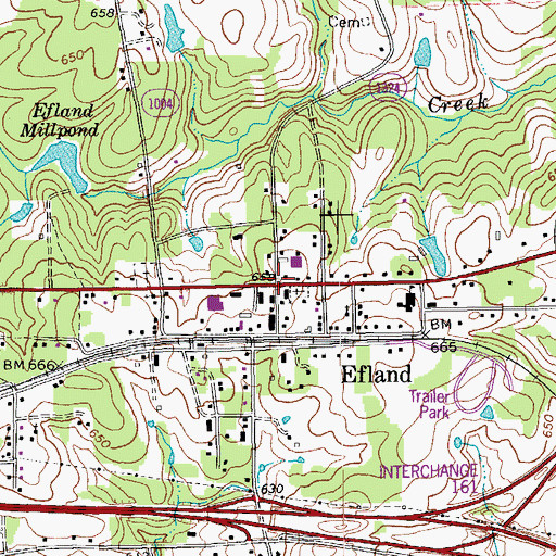 Topographic Map of Efland, NC