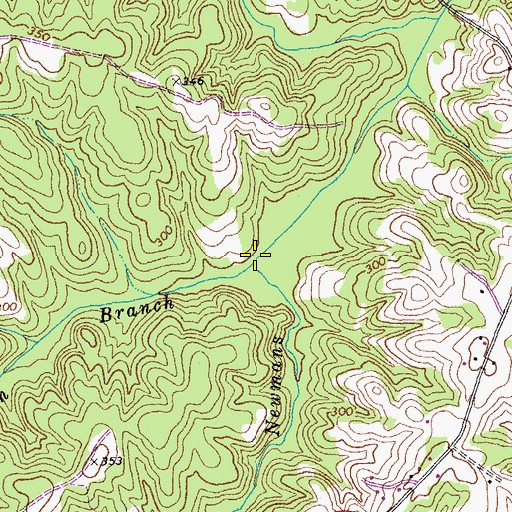 Topographic Map of Ellington Branch, NC