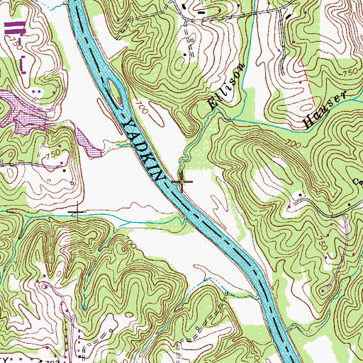 Topographic Map of Ellison Creek, NC