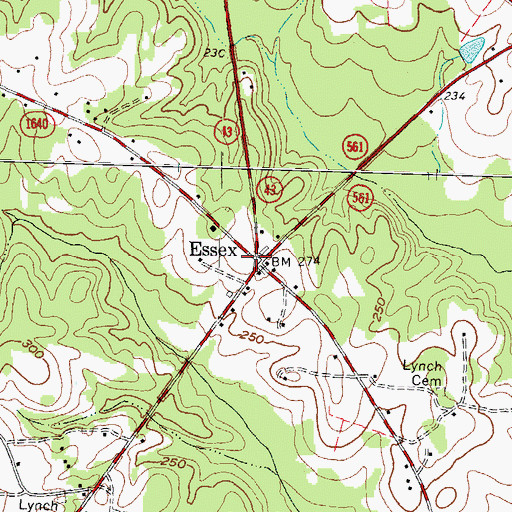 Topographic Map of Essex, NC