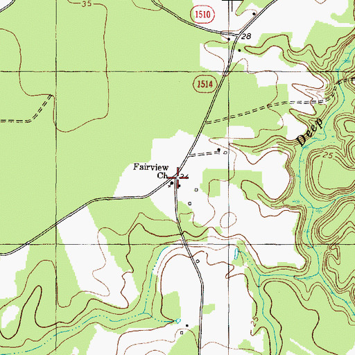 Topographic Map of Fairview Church, NC