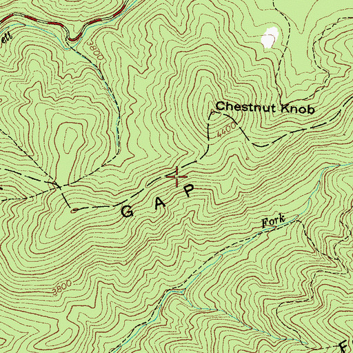 Topographic Map of Fire Gap Ridge, NC