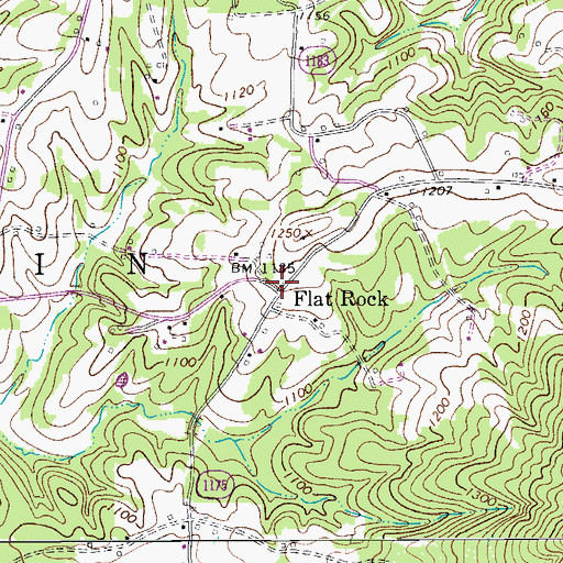 Topographic Map of Flat Rock, NC