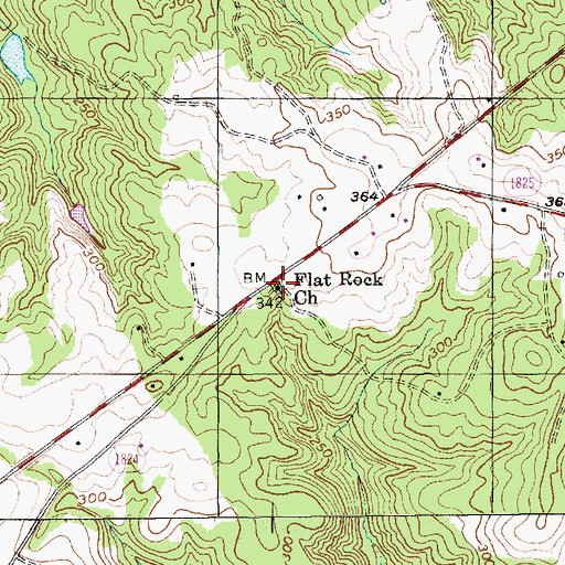 Topographic Map of Flat Rock Church, NC