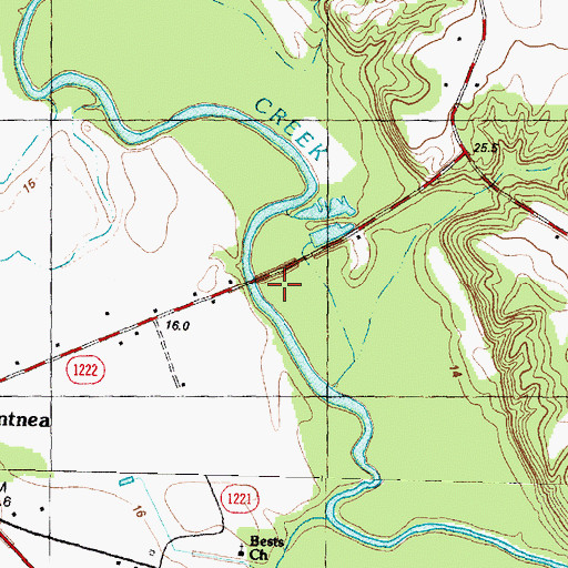 Topographic Map of Fools Bridge, NC